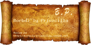 Borbély Priszcilla névjegykártya
